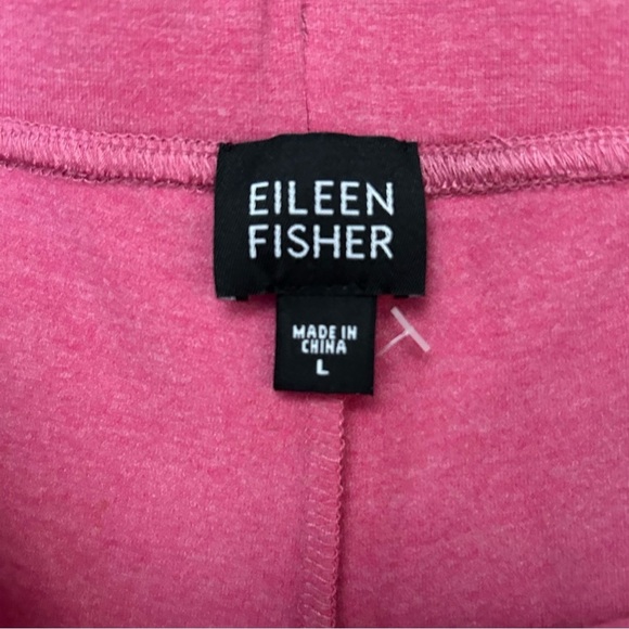 Eileen Fisher Pink Wide Leg Drawstring Lounge Pants, Size Large - Picture 7 of 10